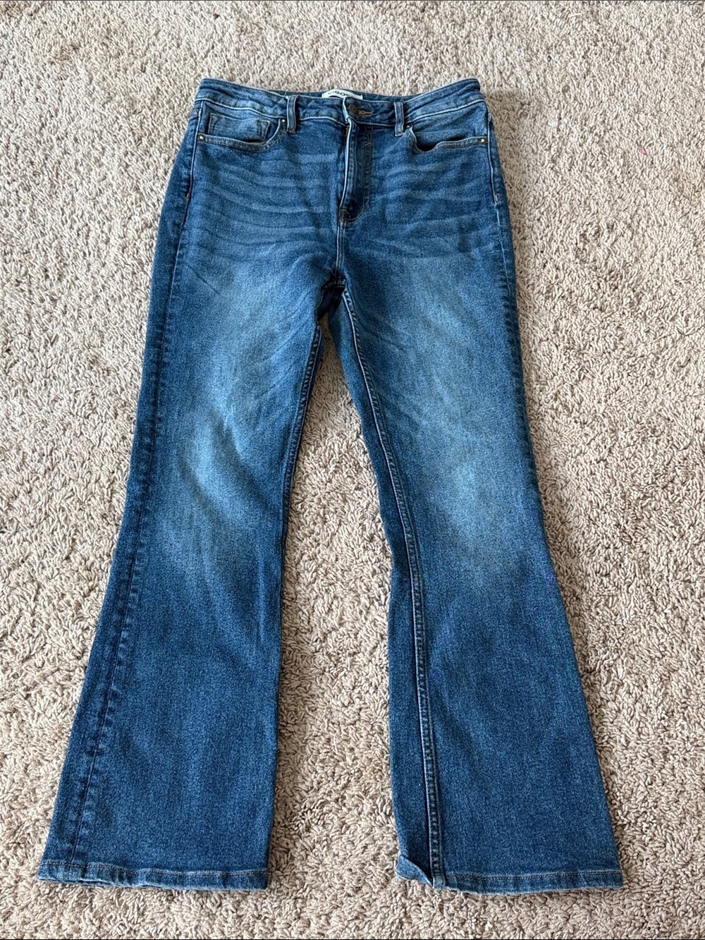 Vigoss Medium Blue Wide Leg Flare Jeans